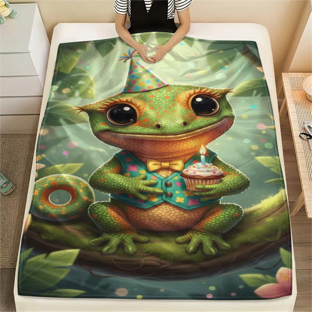 1PC Fairy Tale Style Print FlAannel Blanket, High Quality Comfortable for All Seasons, Home Decor, Warmth and Comfort