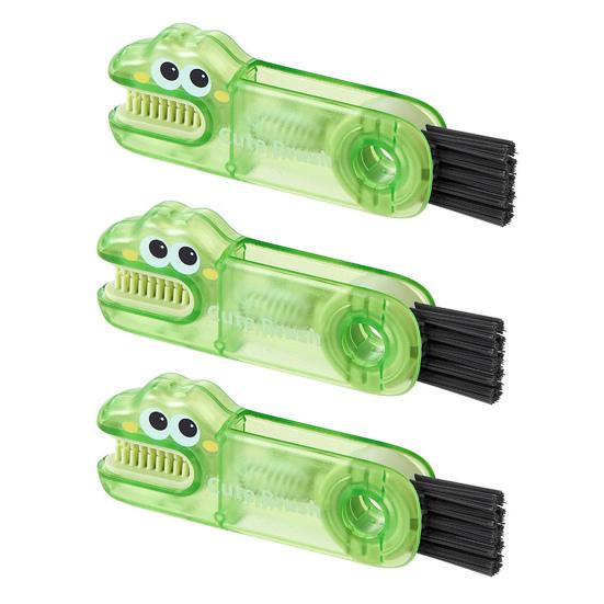 2/3Pcs 3 In 1 Cleaning Brushes Cartoon Design Food-Grade Anti-Slip Handle Gap Brush Portable Long Bristle Bottle Cleaner