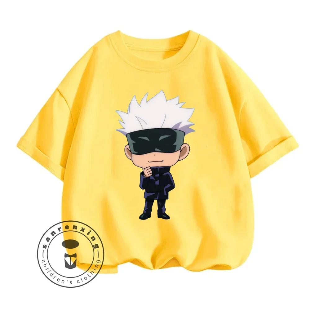 Cartoon date Kaisen summer T-shirt, children's hip-hop street fashion print, lightweight summer T-shirt