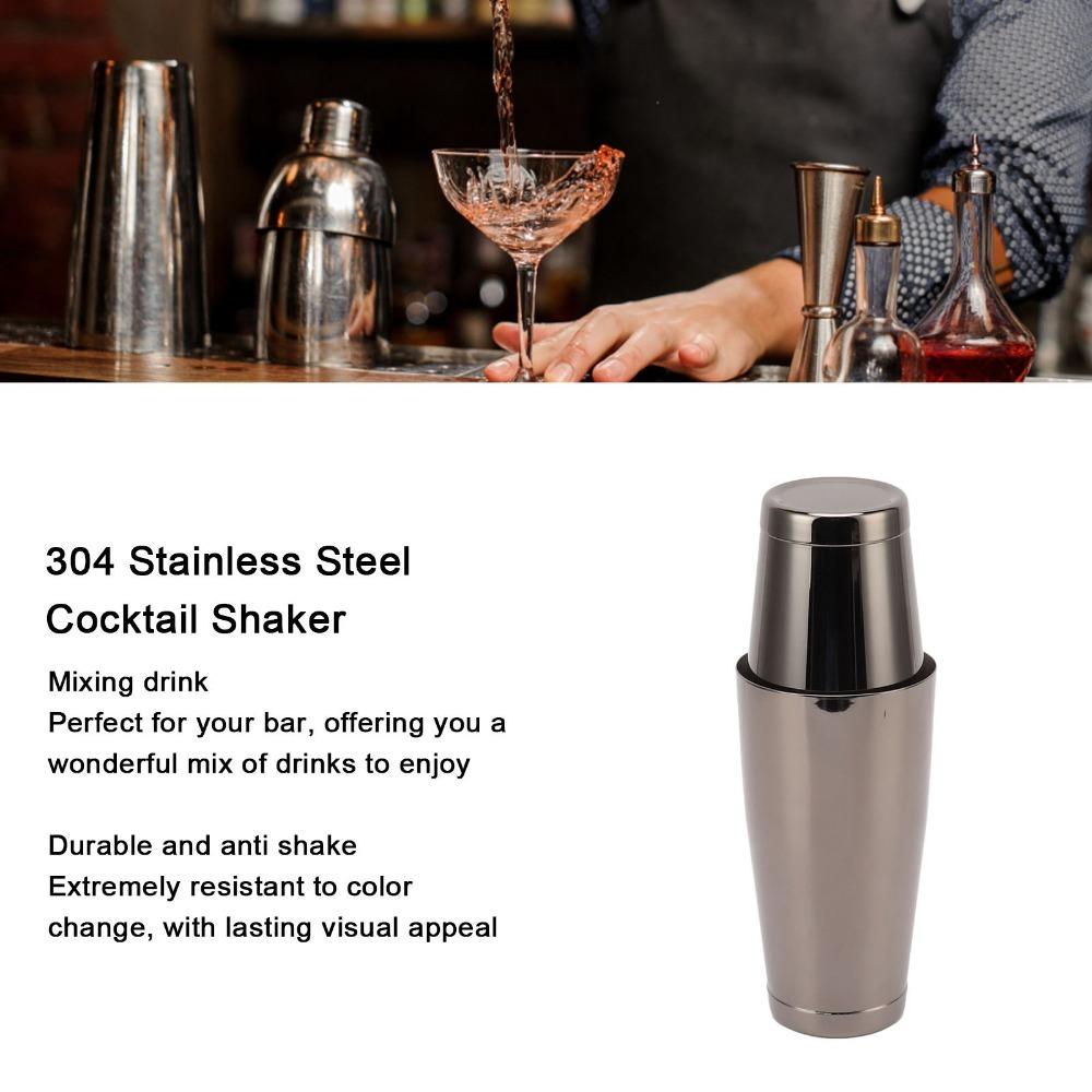 2 Section Cocktail Shaker 304 Stainless Steel Bar Wine Cup Shaker Bartending Mixer Homebars