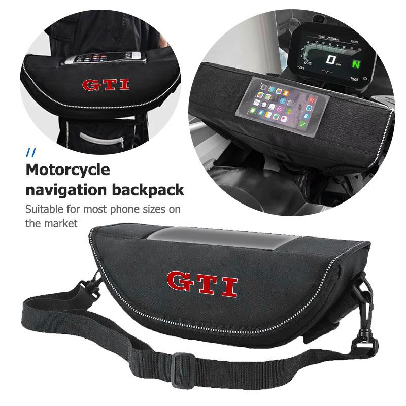 Motorcycle Navigation Bag Touch Screen Phone Storage Pouch For Volkswagen VW GTI Tiguan Passat B5 B6 B7 CC Jetta MK5 MK6 Polo