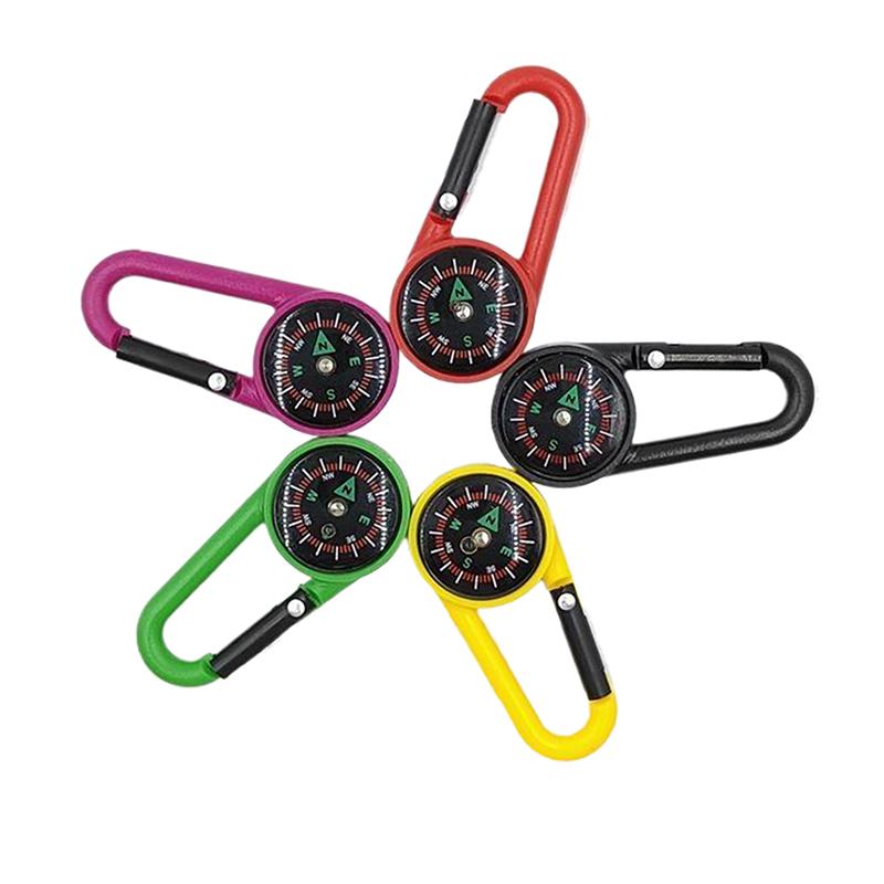 Mini Lightweight Compass, Portable Carabiner Keychain Compasses, Outdoor Camping Tool, Mountaineering Tourism Survival Equipment