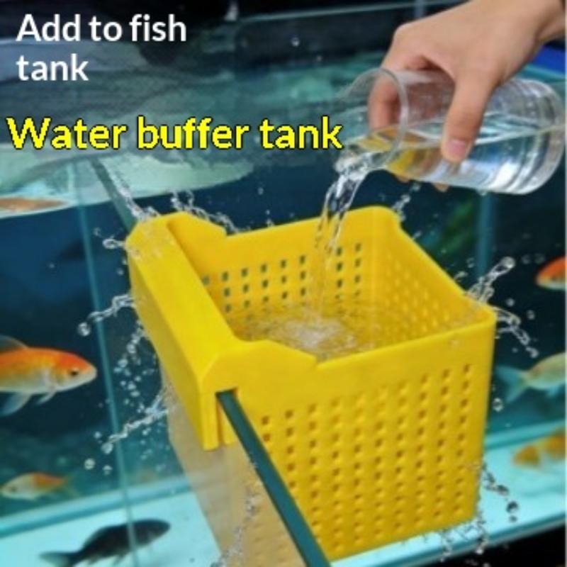 Fish Tank Water Change Dispenser, Hang-On Buffer Filter Box, Aquarium Water Flow Diffuser, Protect Aquascape From Water Impact