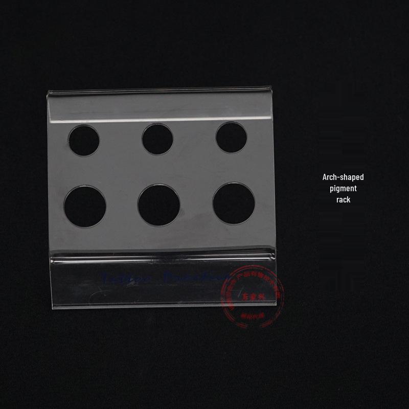 Microblading Pigment Rack: Acrylic Base with Arc, Rectangular, Circular, and Oval Pigment Cups