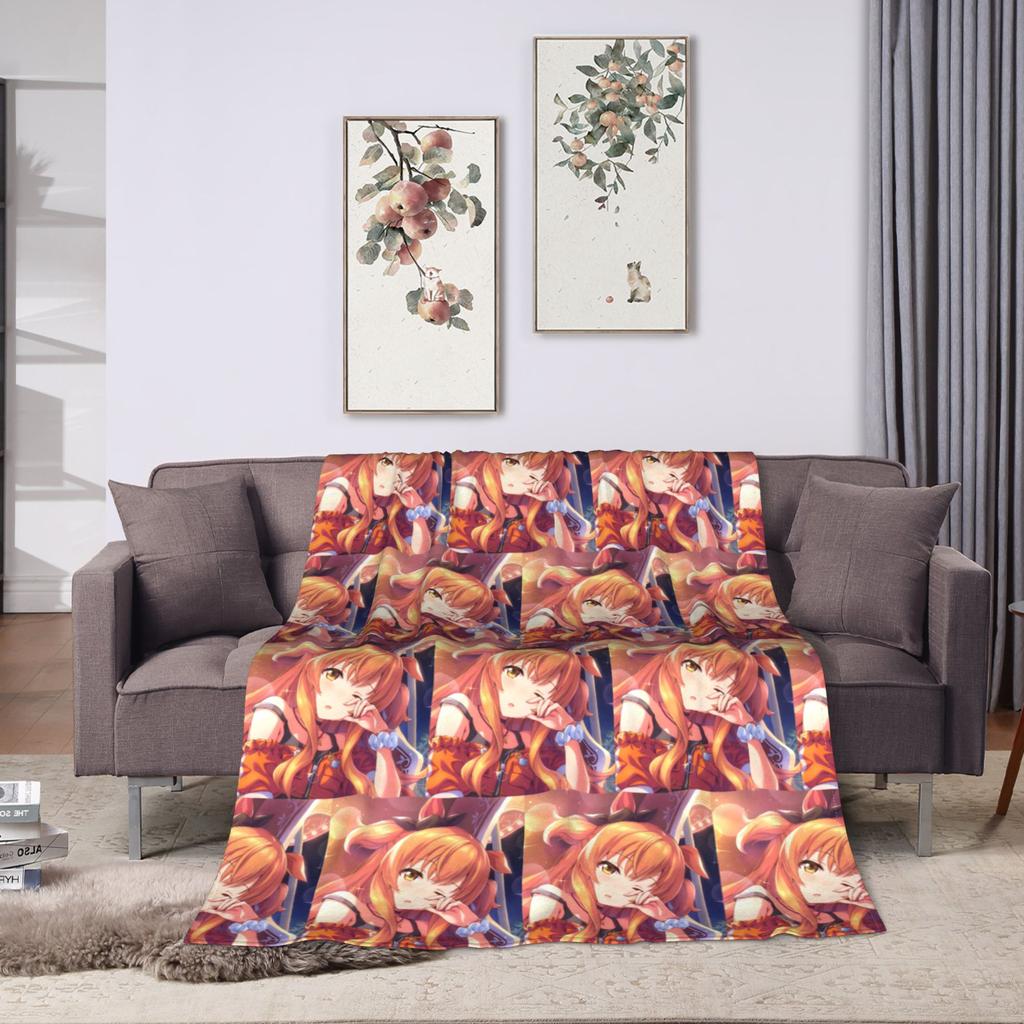 Umamusume Pretty Derby Mayano Top Gun Blanket Flannel Summer Breathable Soft Throw Blankets for Bedding Travel Plush Thin Quilt