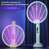 3 In 1 Household Mosquito Racket with USB Rechargeable Base Insect Killing Lamp Portable Bug Zapper for Home Bedroom Living Room