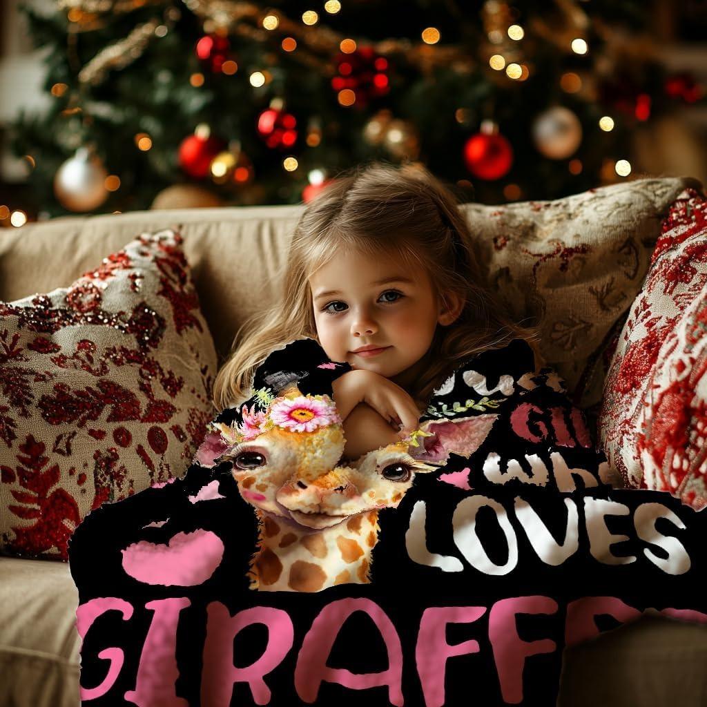 Giraffe Blanket Giraffe Gifts for Gilrs Women Adult Flannel Warm Soft Throw Blankets Home Decor for Couch Sofa Bed All Season