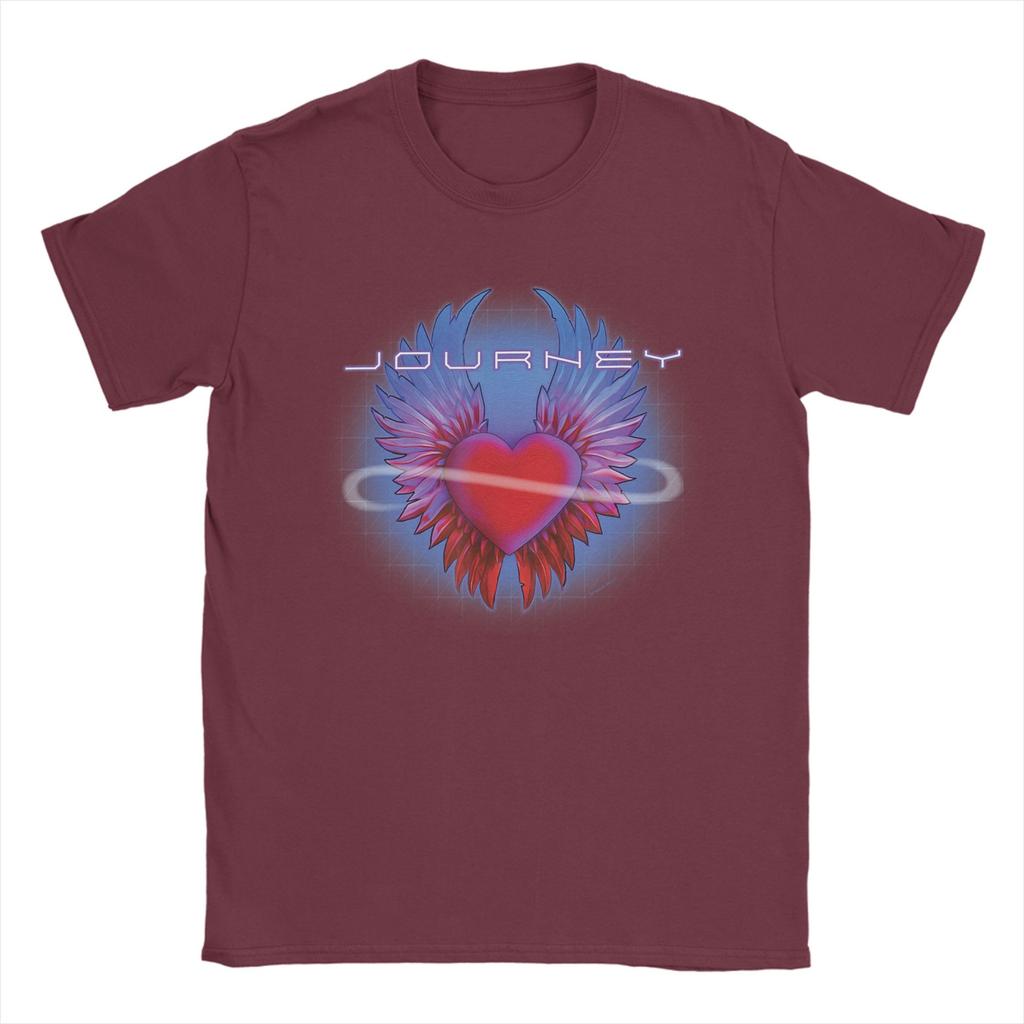Journey Band Geflügeltes Herz Musikband 100% Baumwolle T-Shirt Für Unisex Sommer T-Shirts O-Ausschnitt T-Shirt Oversize Heißer Verkauf Kleidung