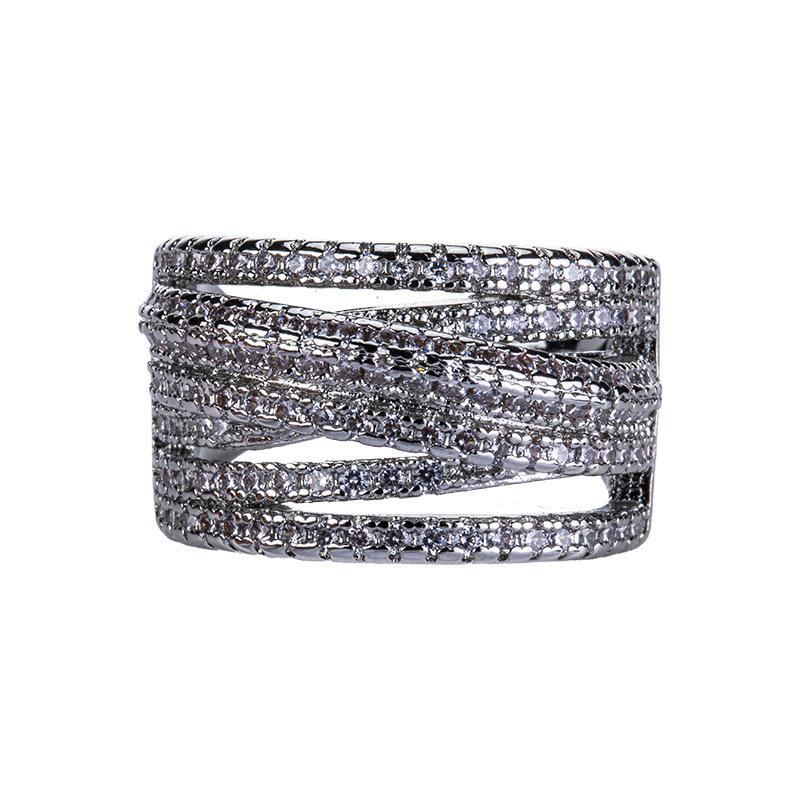 Hot Explosion Exaggerated Micro-Inlaid Zircon Ring Creative Personality Avant-Garde Exquisite Ring Full Of Diamonds Jewelry