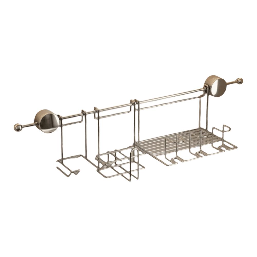 Luxury Style Wall Mounted Storage Rack Waterproof Wall Mount Storage Holder Bathroom серебряный