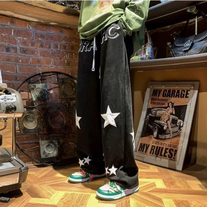 M-8XL Mărime mare, primăvară și vară, pantaloni de sport americani la modă, pantaloni largi, sport, drepți, pentru bărbați