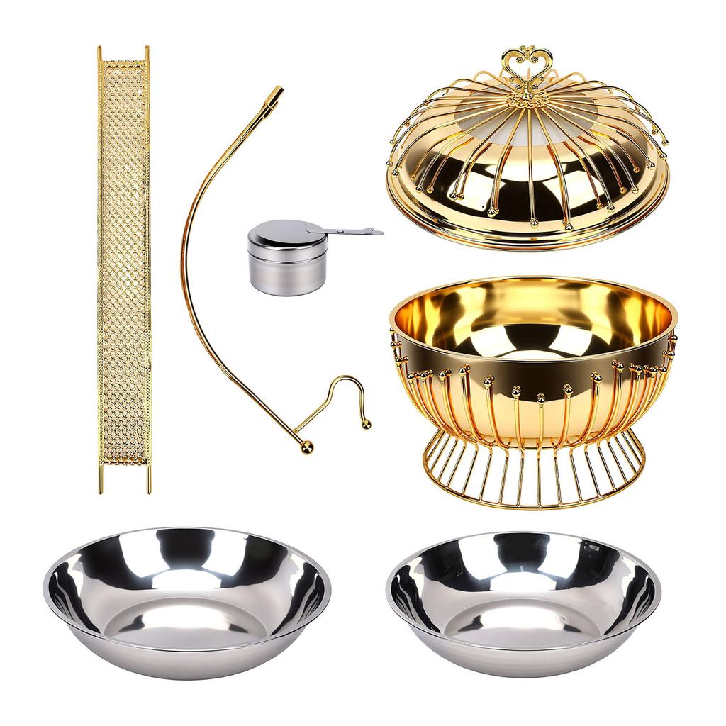Hanging Lid Dining Stove 8L Large Capacity Multifunctional Stainless Steel Chafing Dish with Hanging Cover for Buffet