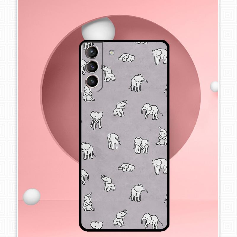 Cute Baby Elephant Case For Samsung Galaxy S22 S23 S24 Ultra Note 20 10 S8 S9 S10 Plus S21 S20 FE Soft Cover