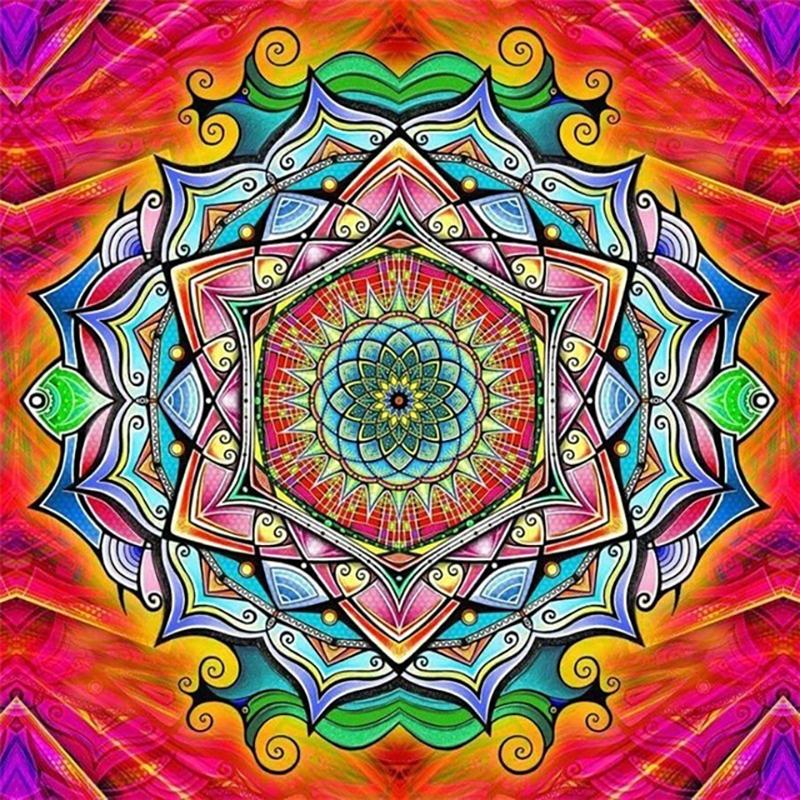 5D Diamond Painting Mandala Flower DIY Full Round Rhinestones Drill Cross-stitch Kits Diamond Embroidery New Year Gift