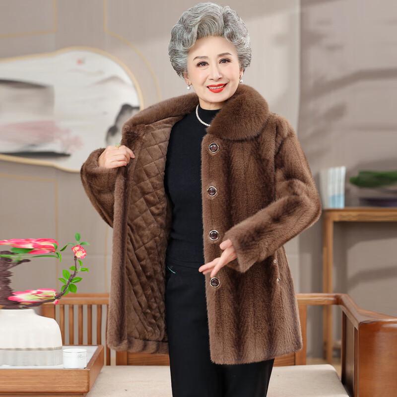 Yalook Women's Elegant Thickened Winter Fur Collar Coat