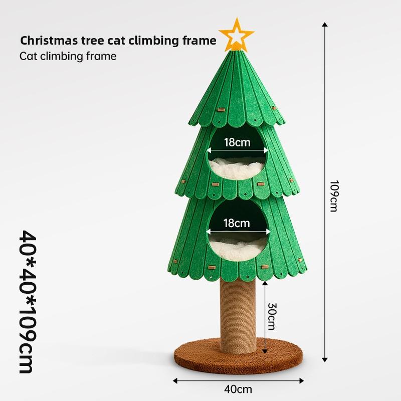 Christmas Tree Cat Climbing Frame Cat Litter Integrated Sisal Cat Scratching Column Resistant To Scratching Crumbs