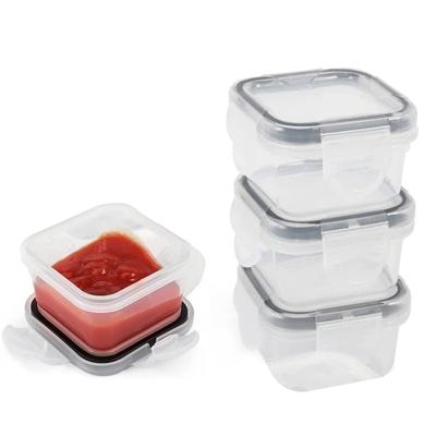 4ks 60ml mini krabička na omáčky Opakovaně použitelné nepropustné nádoby na koření vhodné do myčky nádobí s víkem pro
