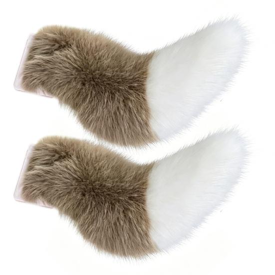 Electric Wagging Tail for Car USB Rechargeable Fox Tail Decoration with Remote Control
