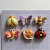 6 pièces Aimants de réfrigérateur amusants Série d'insectes sucrés Papillon Coccinelle Aimant mini réfrigérateur créatif Décoratif