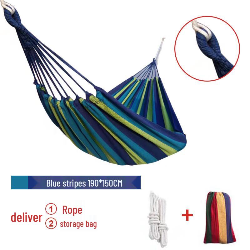 OLOEY Outdoor Canvas Hammock with Spreader Bar