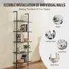 Industrial Square Pipe Shelf 5 Tier 17.3x11.8in Wall-Mount for Bedroom