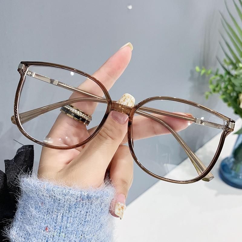 New anti-blue light progressive glasses trendy and popular style large frame with sparkling diamonds.2973