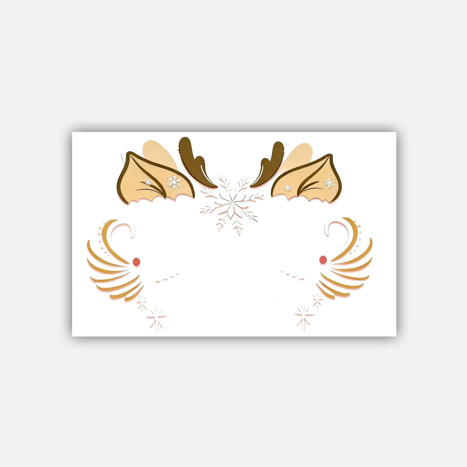 Christmas Tattoo Sticker Waterproof Female Lasting Christmas Deer Makeup Face Sticker Tattoo Sticker 19*12