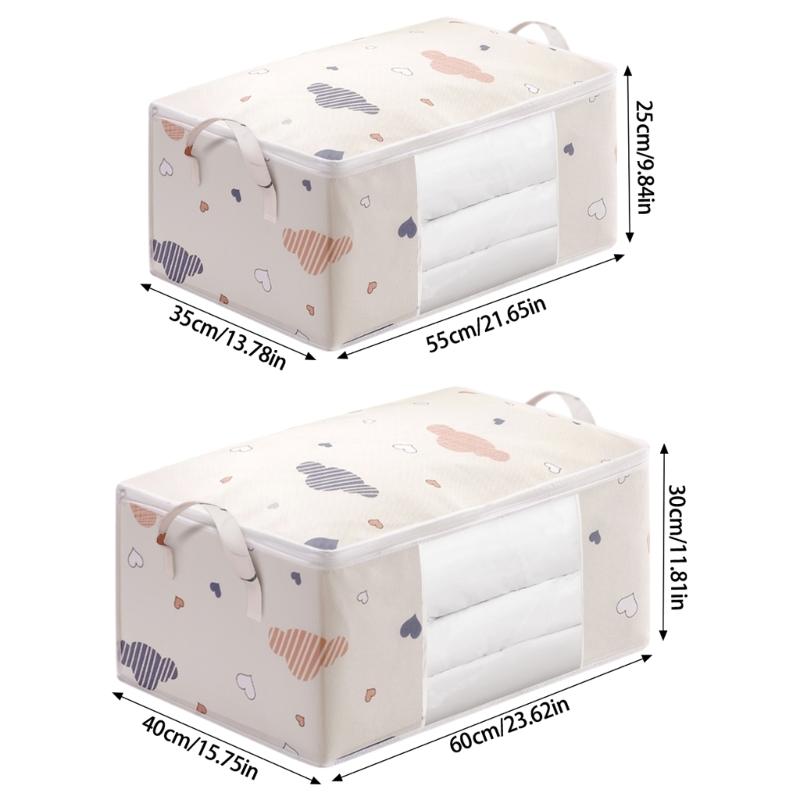 4Pcs Quilt Storage Container with Lids Large Capacity Fabric Quilt Bags Versatile Storage Bin for Household Use