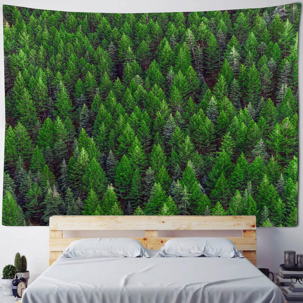 Living Room Bedroom Decoration Tapestry Natural Scenery Wall Hanging Home Wall Background Cloth Forest Tree Large-sized Tapestry