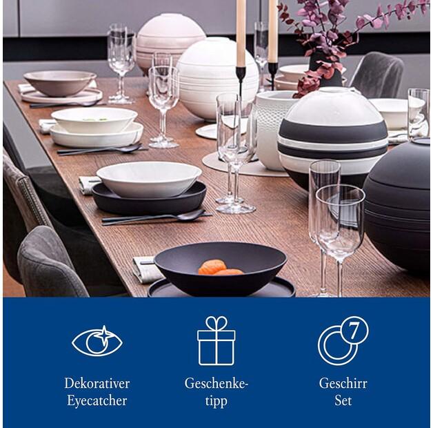 Сервиз Villeroy & Boch Iconic La Boule чёрно-белый, 7 предметов (1016659095)