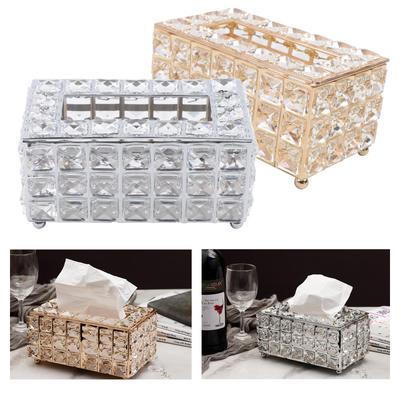 Square Crystal Cube Tissue Box Bedroom Office Hotel Cafe Coffee Napkin Dispenser European-style Bar Napkin Box