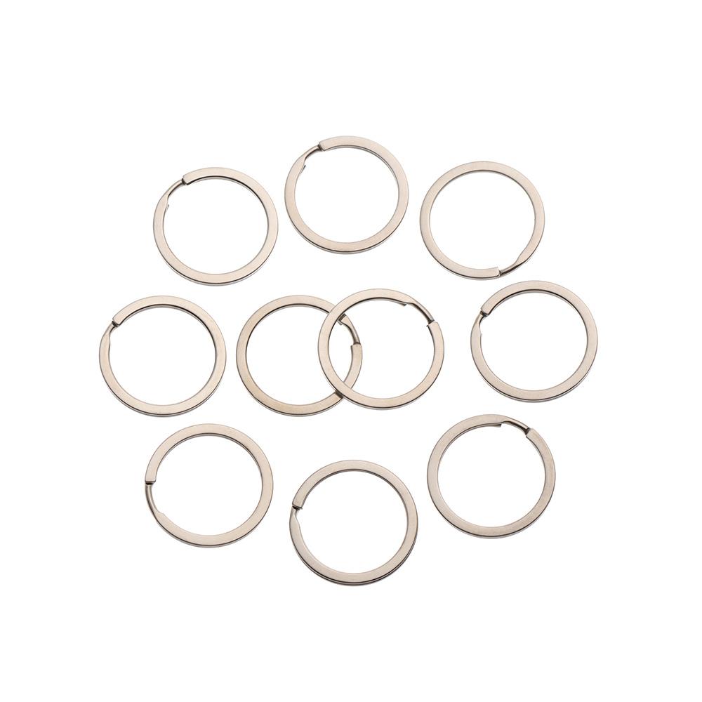 10Pcs/Pack 25/28/30/32mm Connectors Clasps Chain Loop Keychain Split Key Ring Stainless Steel
