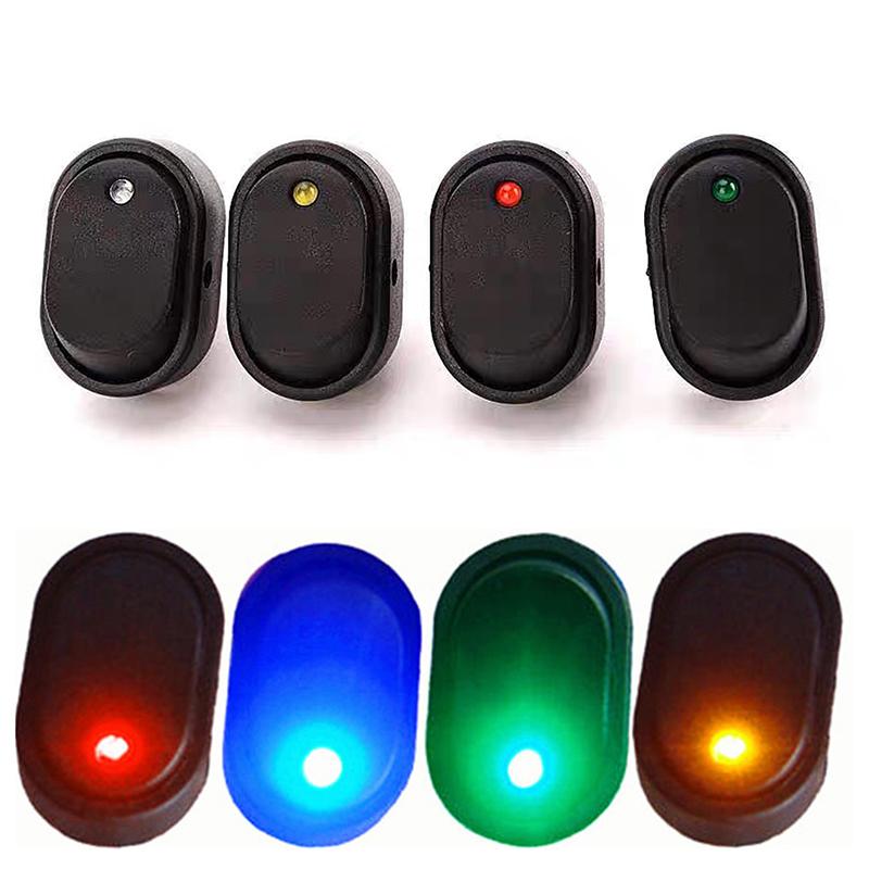 2Pcs 3 Pin LED Lighted On Off Toggle Switch Rocker Switch 12V 30A Oval for Automotive Car Truck RV Marine Boat