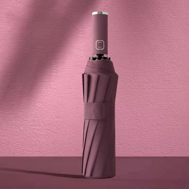 Ultra Durable UV Protection Auto Double-Fold Black Umbrella.