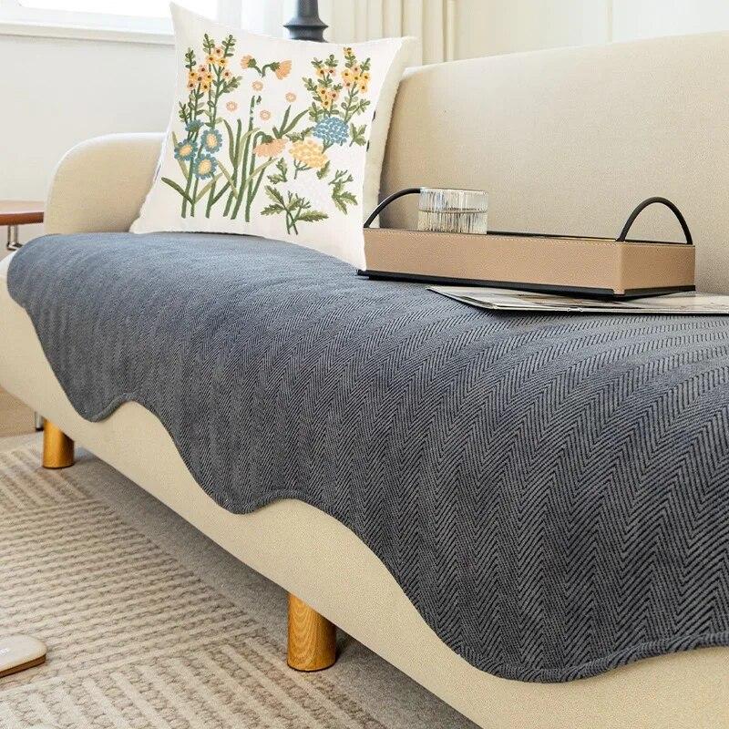 Chenille Sofa Cover for Living Room Non-slip Allotype Sofa Towel Four Season Universal L Shaped Couch Cushion Slipcover Sofa Mat