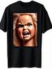 Humorous And Gross Doll Face Meme TShirt A Witty Y2K Gift Ideal for Relaxed Fit Casual Round Neck Tee Featuring a Classic Meme Fun Clothing for Gather