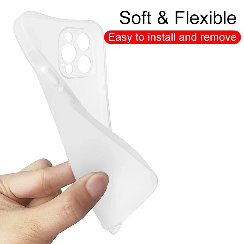0.3mm Ultra Thin Silicone Case For iPhone 15 12 13 11 14 Pro Max 12 13 Mini XS Max X XR SE 7 8 Plus Matte Transparent Back Cover