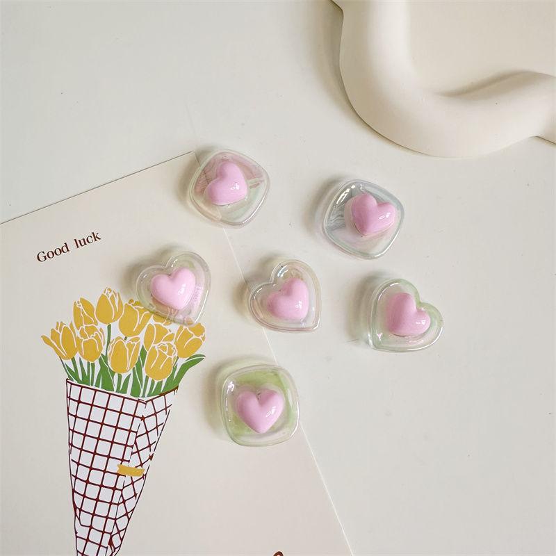 6pcs/10pcs Pink Heart Refrigerator Magnet Stickers, Photo Wall Message Board Magnetic Bulletin Board Decoration,Fridge Magnets