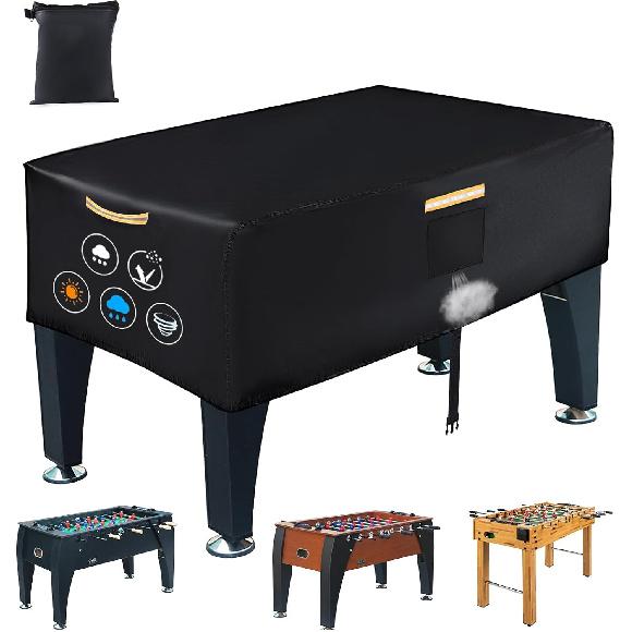 Foosball Table Cover Outdoor Waterproof,Heavy Duty 420D Soccer Table Cover,Game Table Cover with Windproof Buckle,Air Vent,4 Reflective Strip