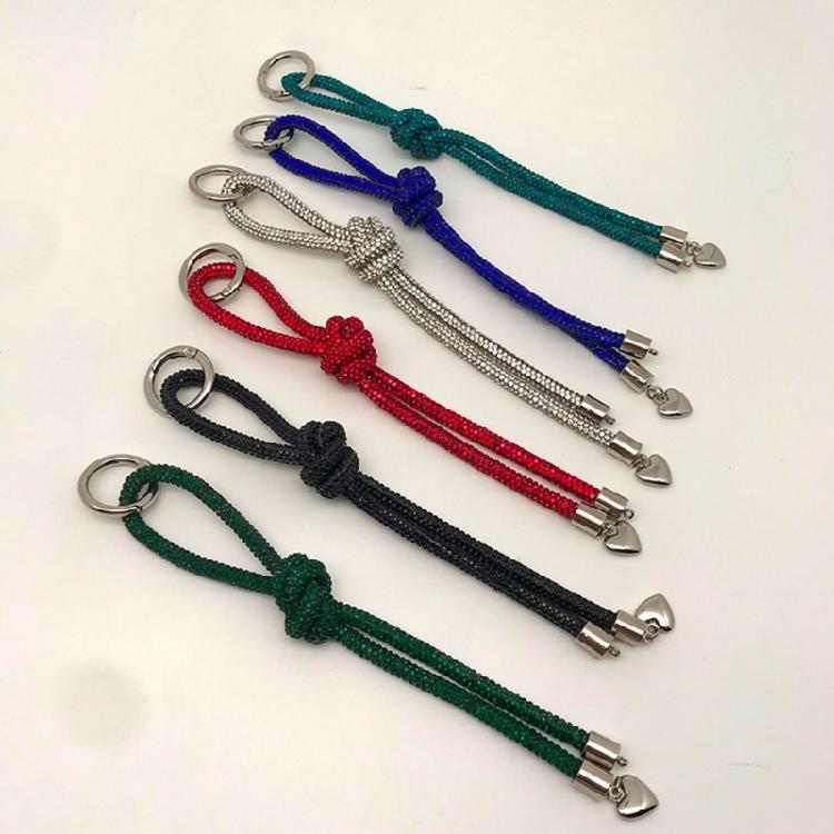 Diamonds Encrusted Heart Keychain Elegant Crystal Heart Phone Strap Keychain Charm Jewelry Gift for Trendy Ladies