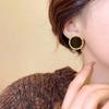 New round retro temperament stud earrings for women, small, exquisite and simple earrings, high-end light luxury ear jewelry