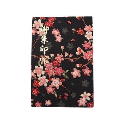 Goshuin Stamp 16 X Chirimen Silk Accordion 24 48 Pages Cherry Blossom Japanese-style Book, 10.9 Cm, Crepe, Style, Folds, (Dancing Black)