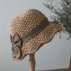Vintage Summer Versatile Sun Hat Women's Elegant Bow Tie Straw Hat Outdoor Travel Beach Fashionable Countryside Style
