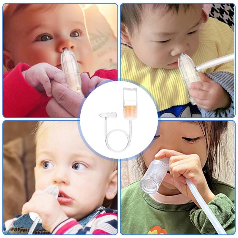 Manual Baby Nasal Aspirator with Soft Round Tip, Handheld Nose Cleaning for Infants Adjustable Suction Easy Cleaning