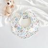 Baby Burp Cloth Cotton Bibs Cute Newborns Bib Adjustable Snaps Bib Petal Edge Bib Comfortable Nursing Bib for Drooling