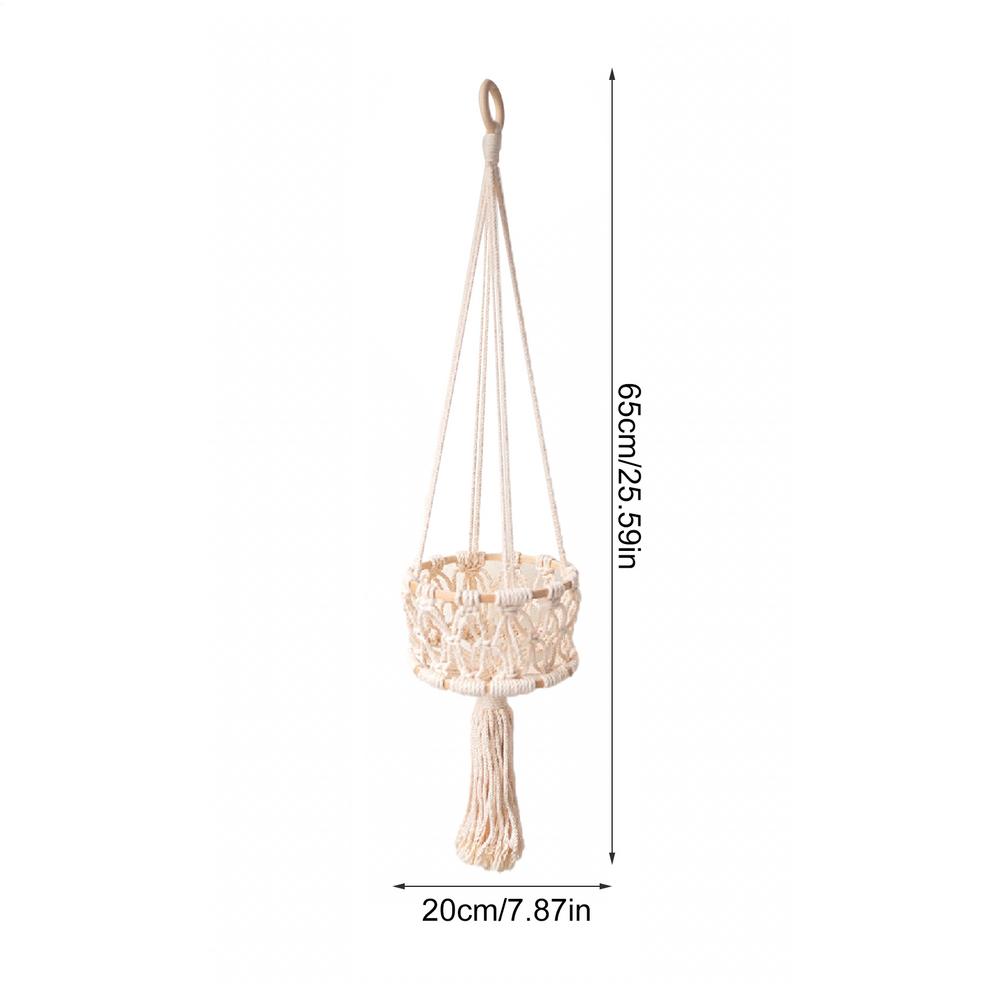 

Hanging Hand-woven Macrame Plant Hanger Flower Pot Planter Hanger Wall Decor Courtyard Garden Hanging Planter Hanging Basket