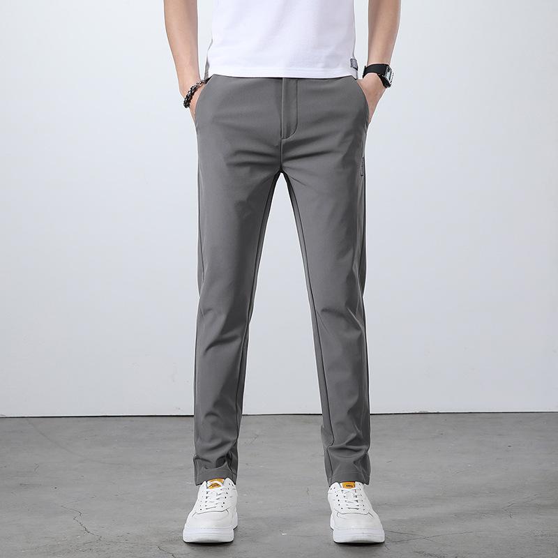 Sommer-Leicht-Freizeithose für Herren mit elastischem Bund Leicht gerader Schnitt Ultra-dünner Eis-Seidenstoff