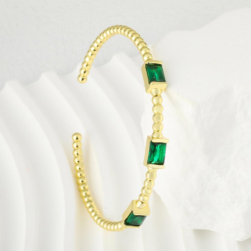 European and American Fashion Minimalist Style Zircon Open Bracelet for Women, Niche, Exquisite and Versatile