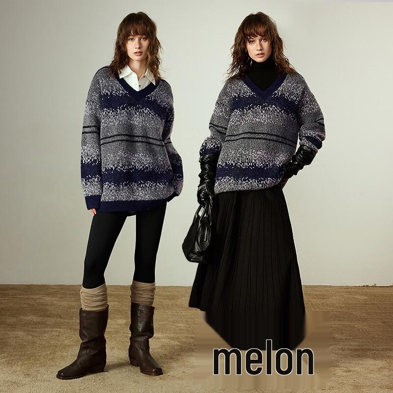 Chuyu Women's Loose Fit Fair Isle Jacquard Sweater