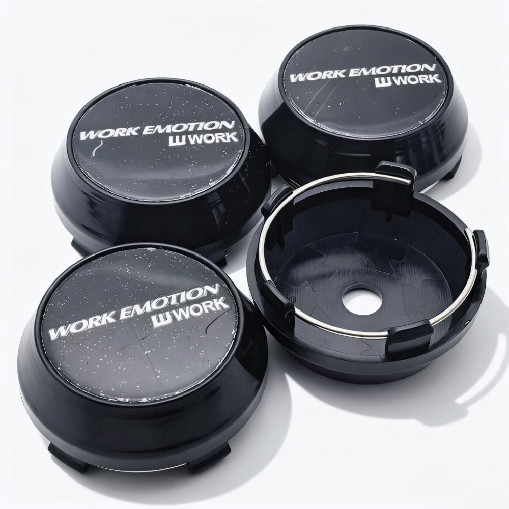 4pcs W Work Emotion Logo Emblem Badge Car Wheel Center Caps 60MM 56MM Wheels Hub High Cap Rim Hubcaps Dust Cover Car Accessories